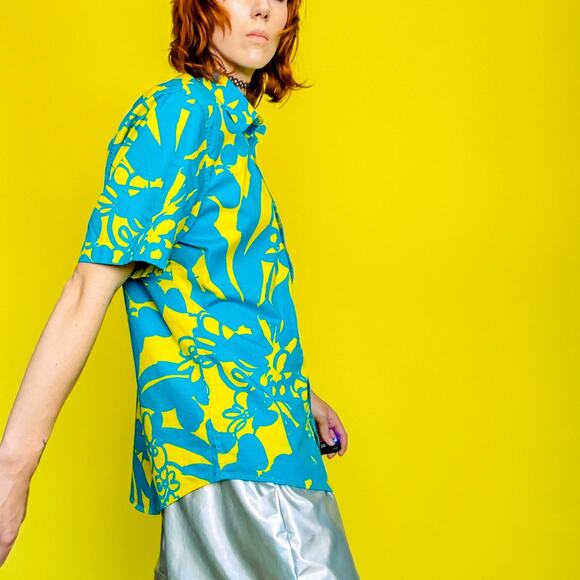 Abound Blue and Yellow Floral Hawaiian Shirt - Picture 5 of 9